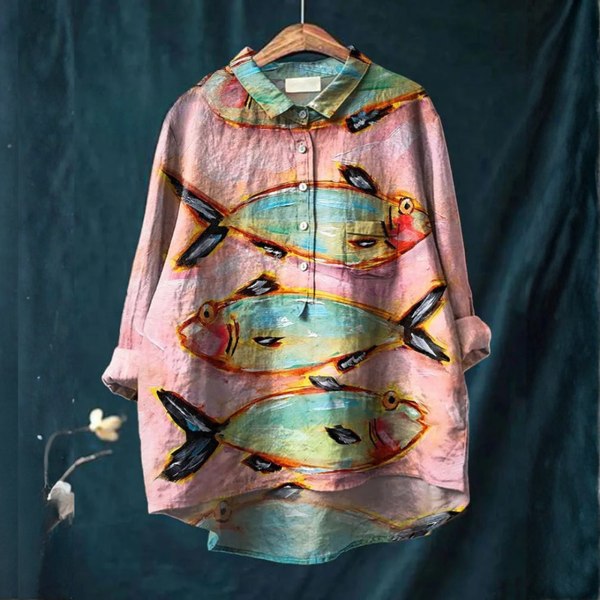 Lena | Künstlerisches Fisch T-Shirt