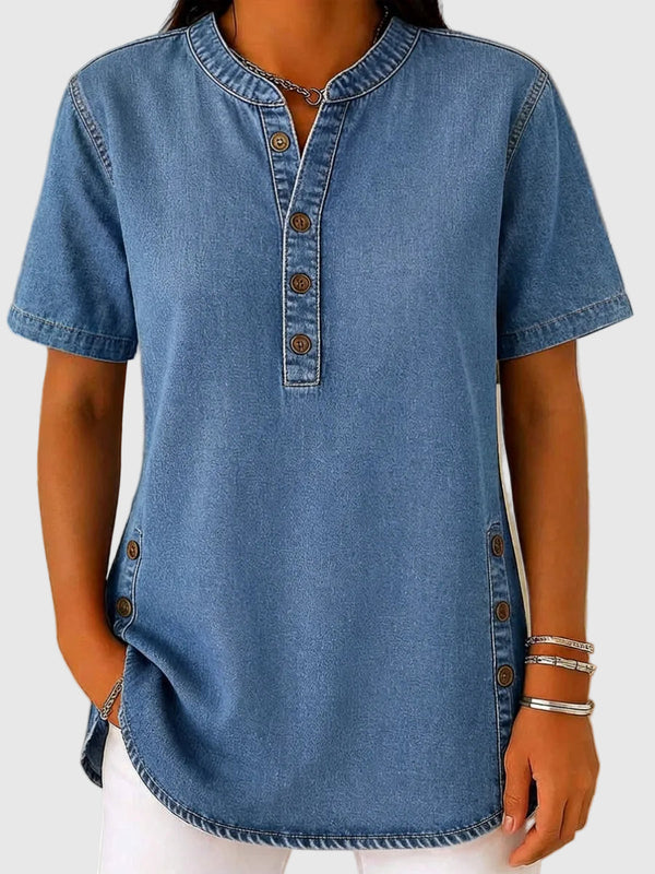 Matilde - Damen Lockere Jeansbluse