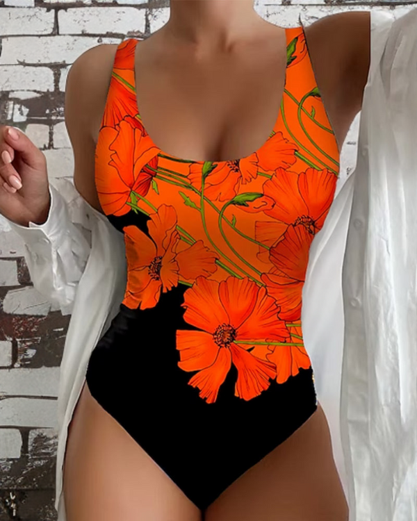 Lucy | Stilvoller Einteiler-Badeanzug mit floralem Design
