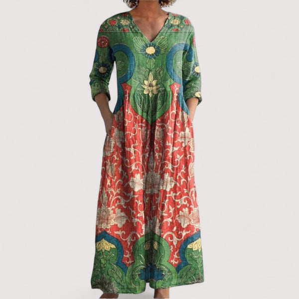 Solange™ | Maxikleid mit Vintage-Blumenmuster